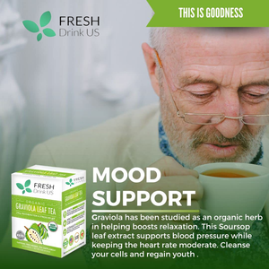Graviola Leaf Soursop Tea - Organic Dried Leaves - Cell Support & Regeneration, Calm Relaxation - Caffeine Free -24/1g/Box